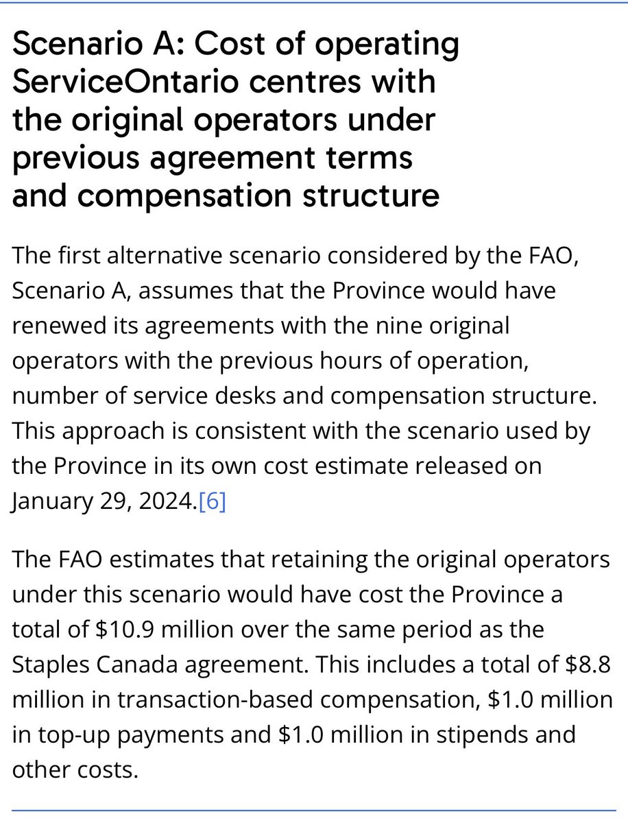 RichardCityNews's tweet photo. #BREAKING - The FAO, Ontario Financial Watchdog, finds the Ford government moving 9 ServiceOntario’s into Staples stores will cost taxpayers $11.7 million, more than if they were left with private operators. While Staples has increased hours, there are 30% fewer service desks. 🧵 https://t.co/ZZFsTDrOYp