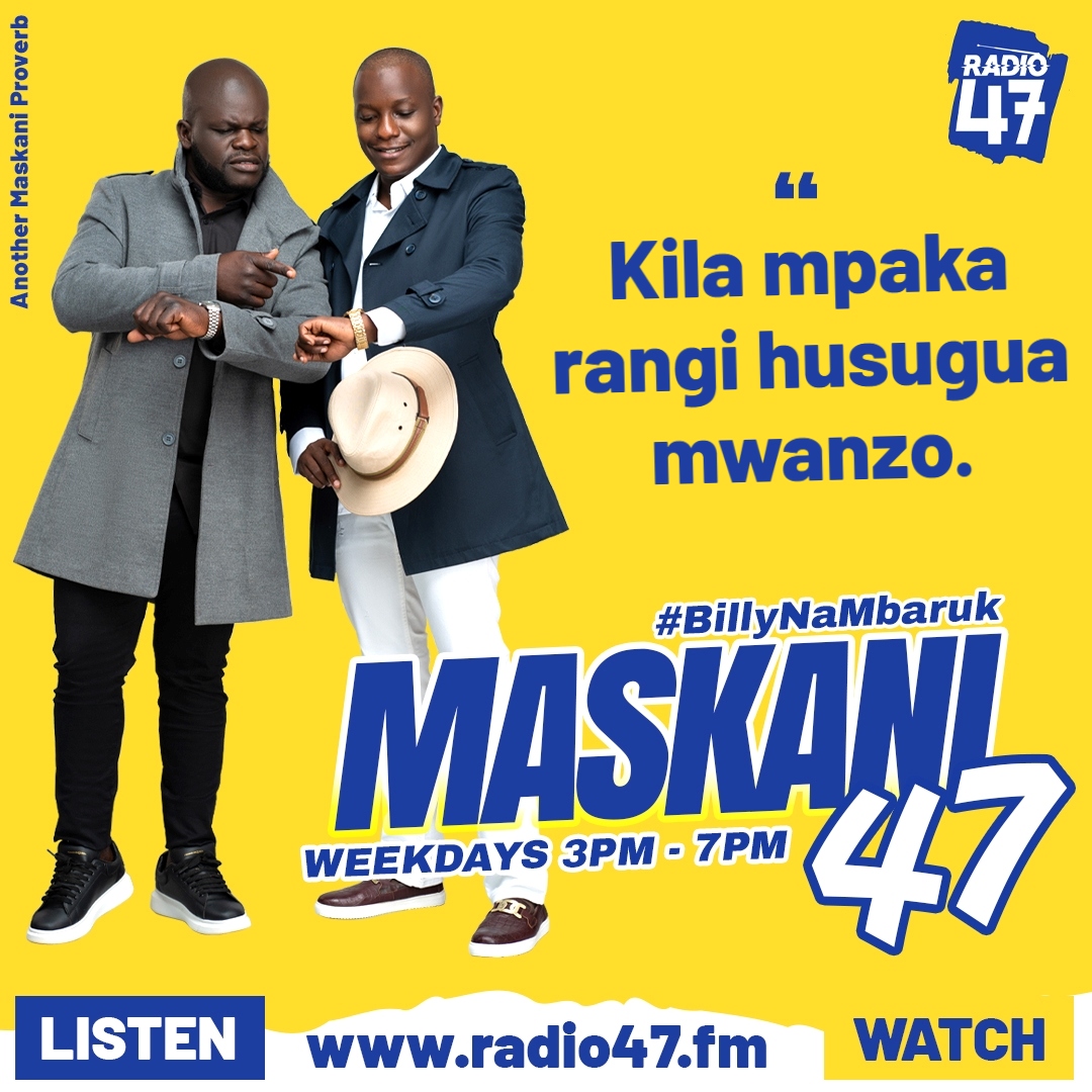 Radio 47 (@radio47_kenya) on Twitter photo Another Maskani47 proverb: "Kila mpaka rangi husugua mwanzo." #HapaNdipo #MikikiYaSpoti <a href="/BillyMiya/">Billy Miya</a> Another Maskani47 proverb: "Kila mpaka rangi husugua mwanzo." #HapaNdipo #MikikiYaSpoti <a href="/BillyMiya/">Billy Miya</a>