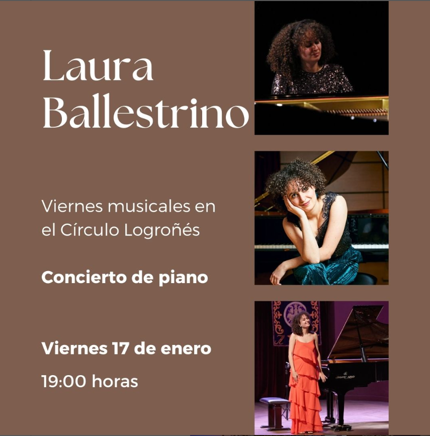 🎹✨ ¡Este viernes, el arte se encuentra con la música en el Círculo Logroñés! ✨🎹

🗓️ Viernes 17
🕖 19:00 horas

¡No te lo pierdas!
#CírculoLogroñés #ConciertoDePiano #MúsicaEnDirecto #FundacionIbercaja