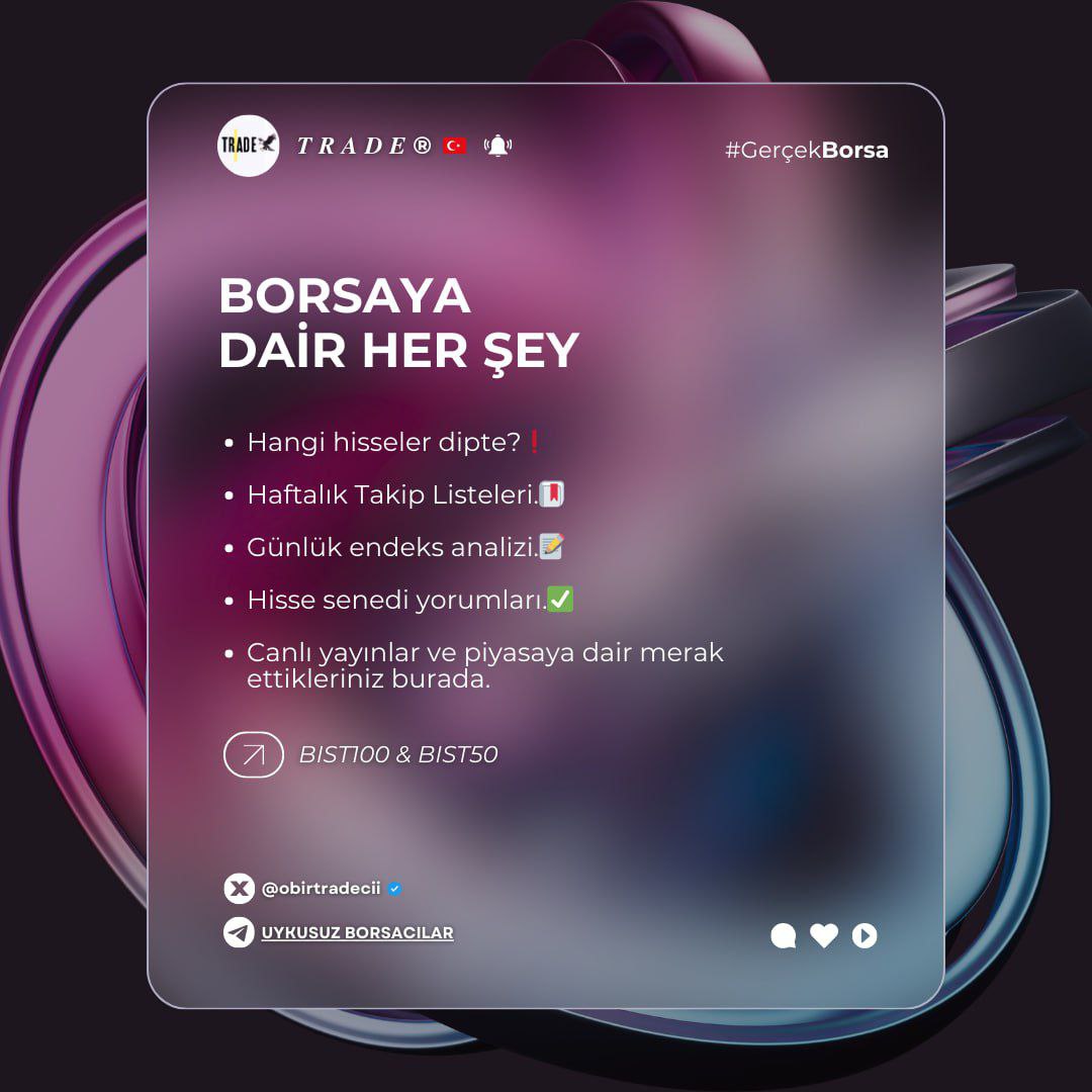 Tutarlı ve isabetli yorumlar,

Derinlik, AKD ve Takas verileri,

Canlı yayında hisse analizleri,

Analiz kanalımızda sizlerle.

<a href="/obirtradecii/">🇹🇷🤜 𝑻 𝑹 𝑨 𝑫 𝑬 ® 🤛 🇹🇷</a>

T.me/uykusuzborsaci…

#SonDakika #Oyakc #Garan #Xu100 #Thyao #Transfer