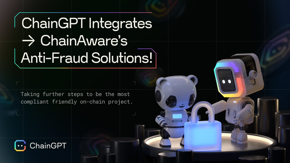 We’re happy to announce our integration with <a href="/ChainAware/">ChainAware.ai</a>’s anti-fraud solutions! 🛡️

This partnership ensures wallet connections on ChainGPT are vetted, reducing fraud risks and aligning with MiCA compliance.  

Your security, our priority. 🤝