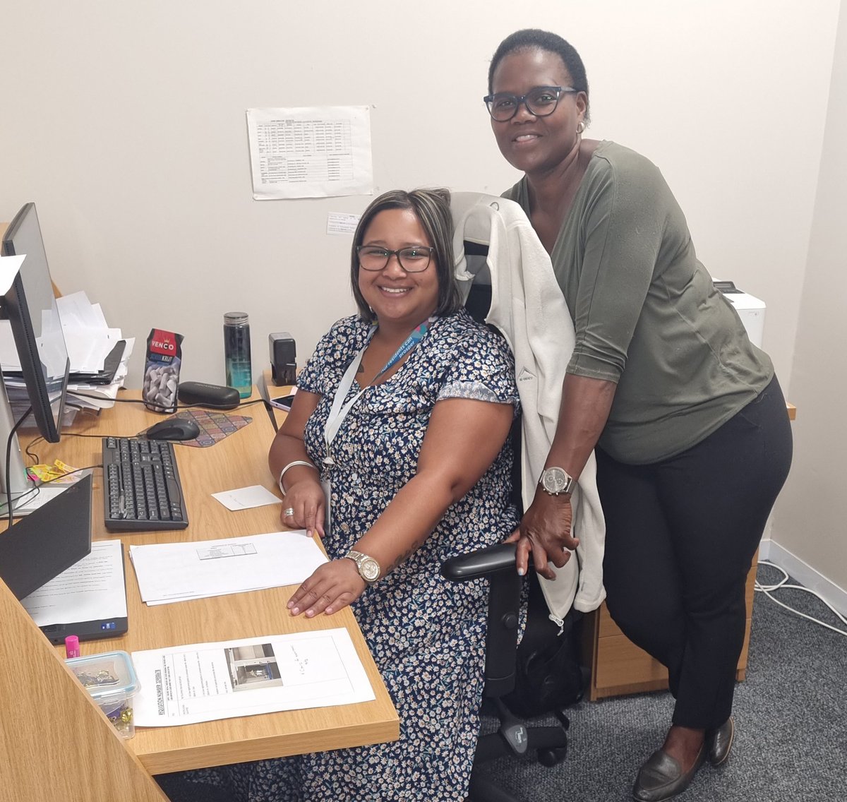 Schools Evaluation Authority (SEA) ENGINE ROOM is back to full steam ahead. 🥰🥰 Laverne and Siziwe. Frontline Secretaries making a world of difference. #bathopele #THEREALDEAL