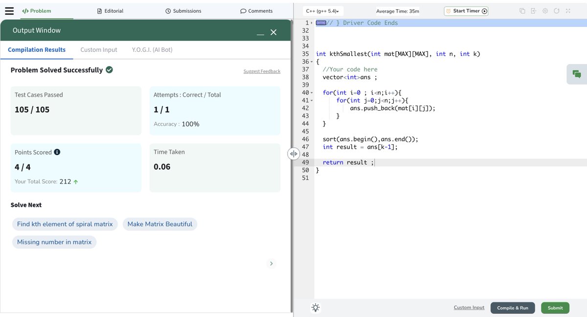 OkProfessor8854's tweet photo. Day 30 of #100DaysOfCode! 🚀
- Solved 4 Med problems #MatrixWeek
- Learned more about Postgres
#CSE #connect #dsa #leetcode #technerd https://t.co/tIyUnv6Me4