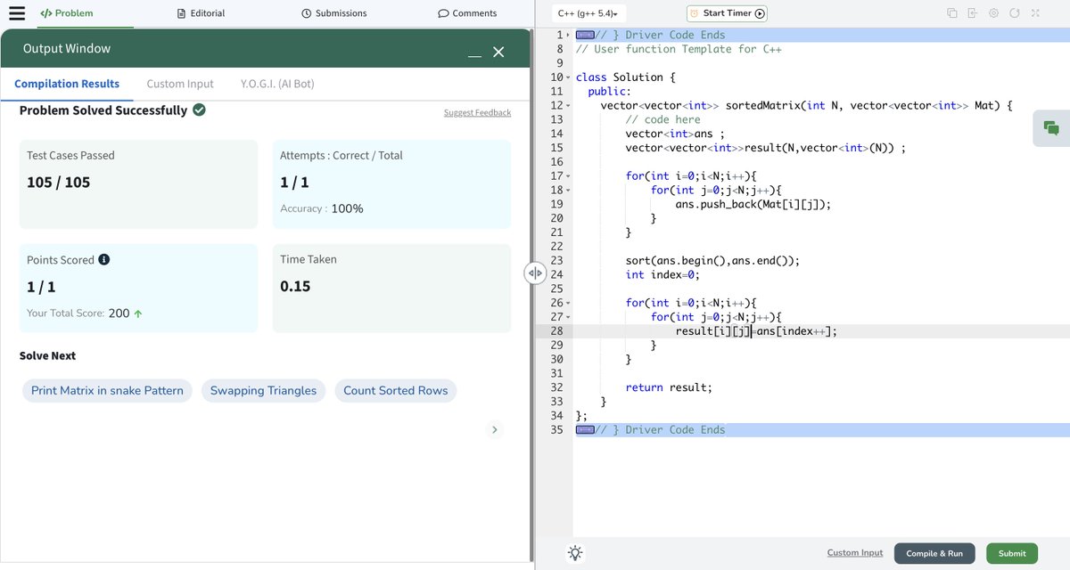 OkProfessor8854's tweet photo. Day 30 of #100DaysOfCode! 🚀
- Solved 4 Med problems #MatrixWeek
- Learned more about Postgres
#CSE #connect #dsa #leetcode #technerd https://t.co/tIyUnv6Me4