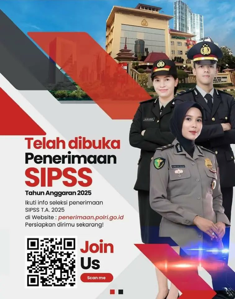 Bergabunglah Menjadi Keluarga Besar Polri 
Melalui Jalur SIPSS POLRI 2025
🌐 Info lebih lanjut: penerimaan.polri.go.id
#PenerimaanPolri2025
#SIPSS2025
#PolriUntukIndonesia
@polisi_sumsel
<a href="/drajad/">M. D. Diponegoro</a>.1996
@musi_sumsel
@kapolres_prabumulih
@bagsdm_polresprabumulih