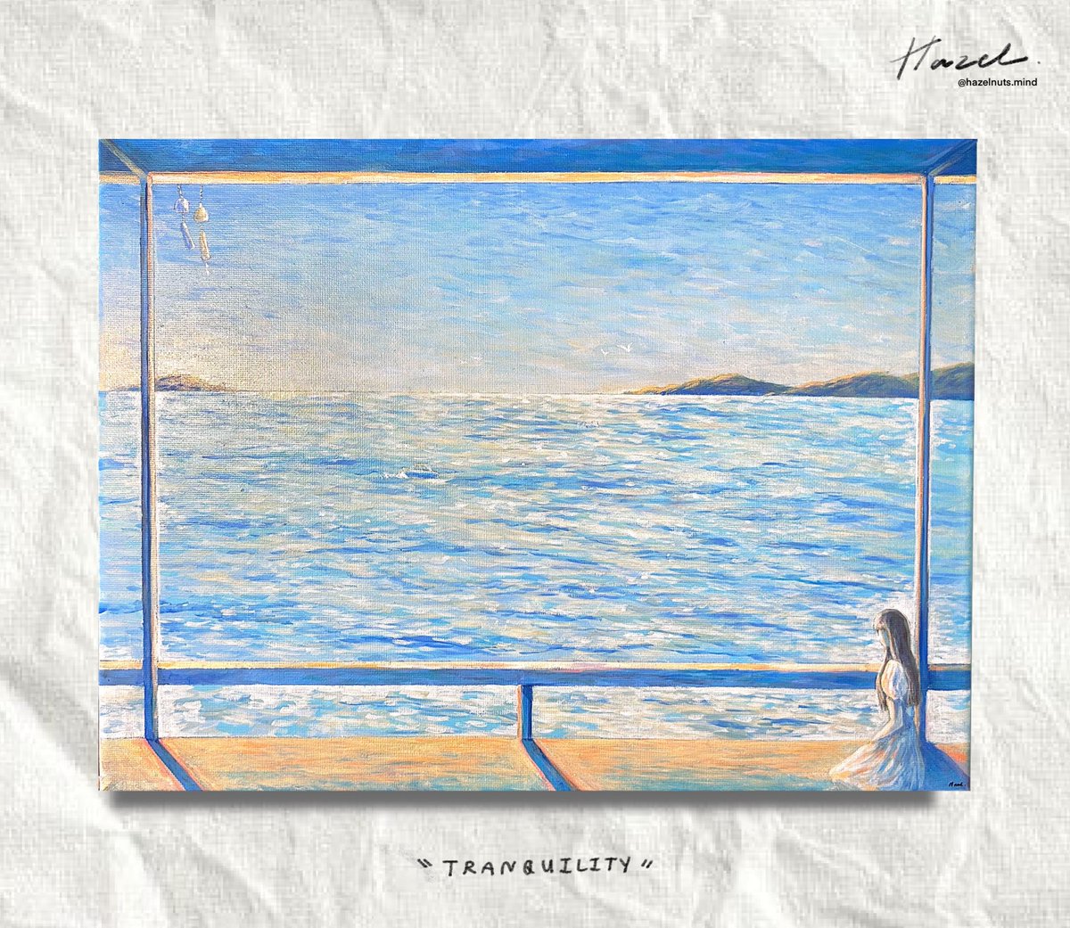 ( rt appreciated 🤍)

✹ —  auction open - เปิดประมูล 

 #hazelnutsmind 
— title: “tranquility - ความสงบ” 💭
— acrylic on canvas, 30x40

#commissionopen #acrylicpainting #art

✹ more info ↓