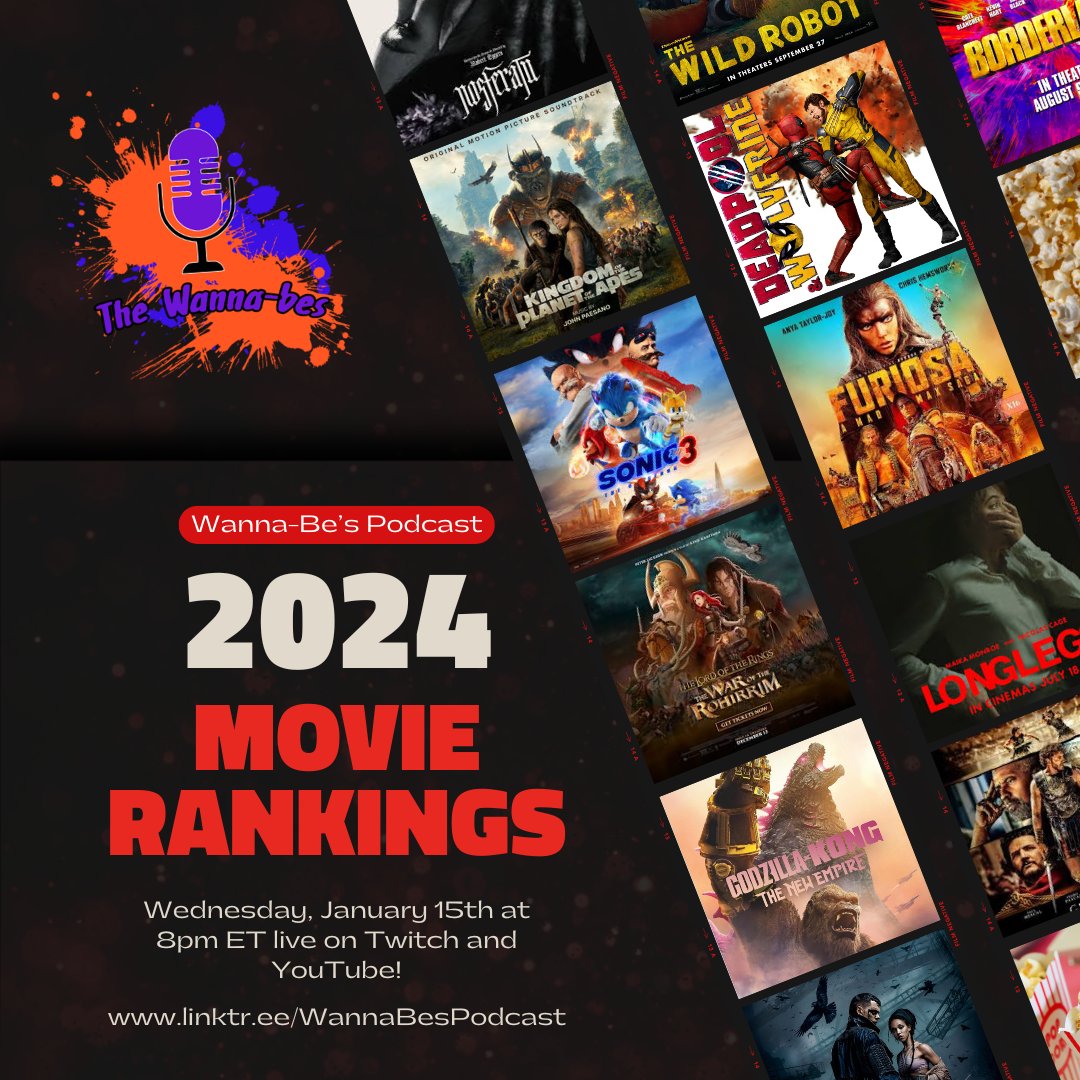 SturdivaAnthony's tweet photo. Alri yall
Tonight is my favorite episode of the podcast. Come check it out and see what our lest and most favorite movies of 2024 were. And Come share tours too. There will be hot takes https://t.co/3tc15wnIzN