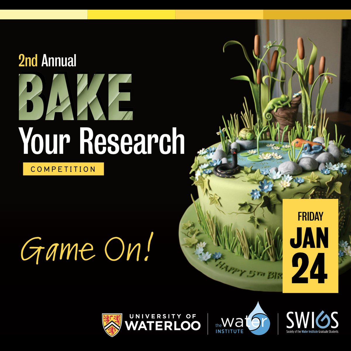 Join us for our second annual <a href="/water_institute/">the Water Institute</a> and <a href="/UW_SWIGS/">SWIGS</a> Bake Your Research Competition! Bake or cook an edible masterpiece that visually portrays your research! 

Deadline to register your lab’s entry is Friday January 17th: uwaterloo.ca/water-institut…