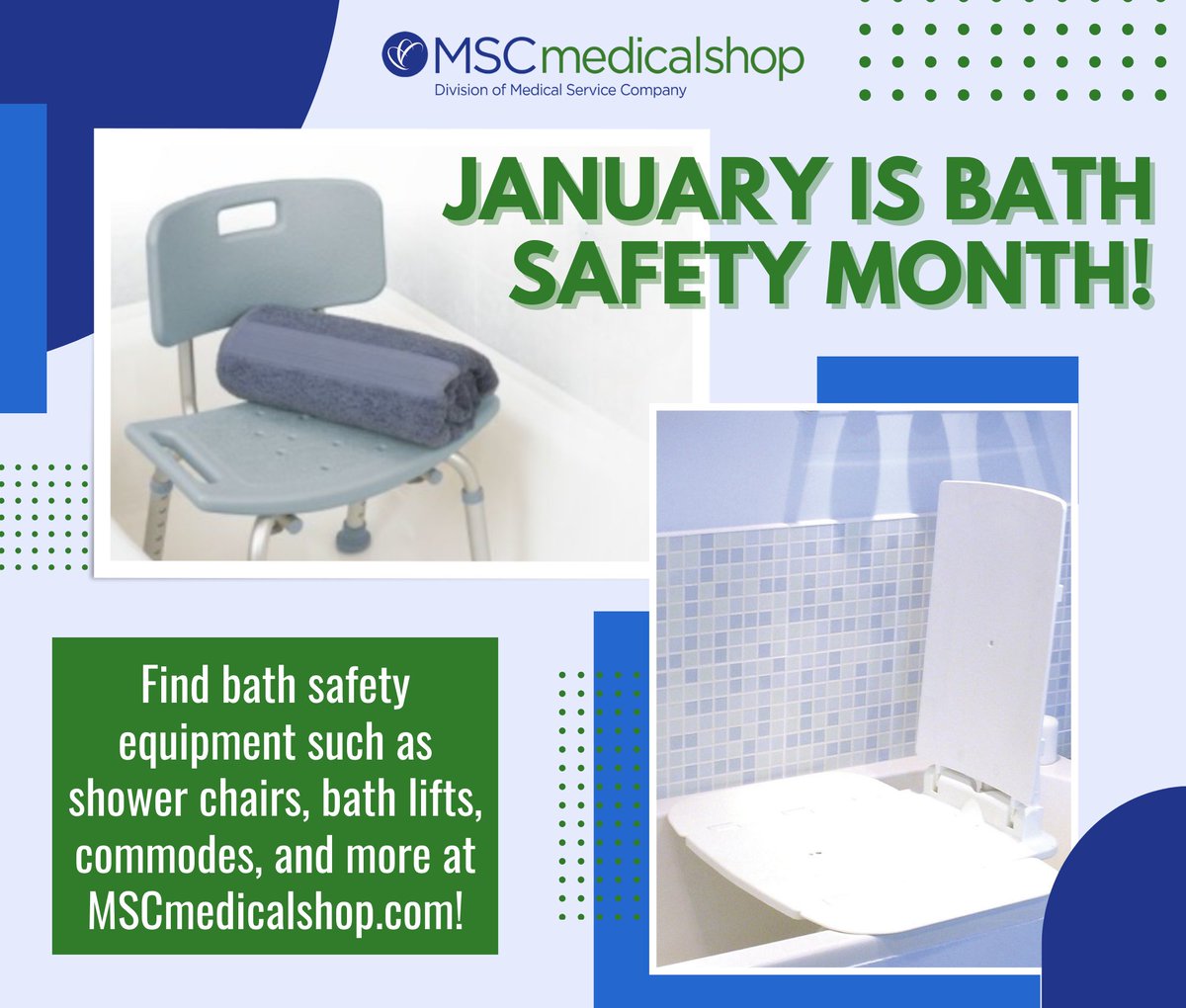 Did you know that the #bathroom is one of the most common places for slips and falls? 🧼This #BathSafetyMonth, let’s prioritize #prevention! From grab bars to #shower benches, #MSCMedicalShop, has everything you need to make your daily routine easier and safer. 🛁🚿
