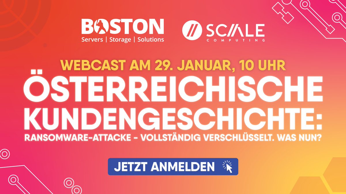 🔒 Wie reagiert man nach einer Ransomware-Attacke? 
Am 29. Januar um 10:00 Uhr im Webinar: Praxisnahe Einblicke &amp; Lösungen.

💡 𝗝𝗲𝘁𝘇𝘁 𝗿𝗲𝗴𝗶𝘀𝘁𝗿𝗶𝗲𝗿𝗲𝗻: eu1.hubs.ly/H0fLj7Q0

#CyberResilience #BostonIT