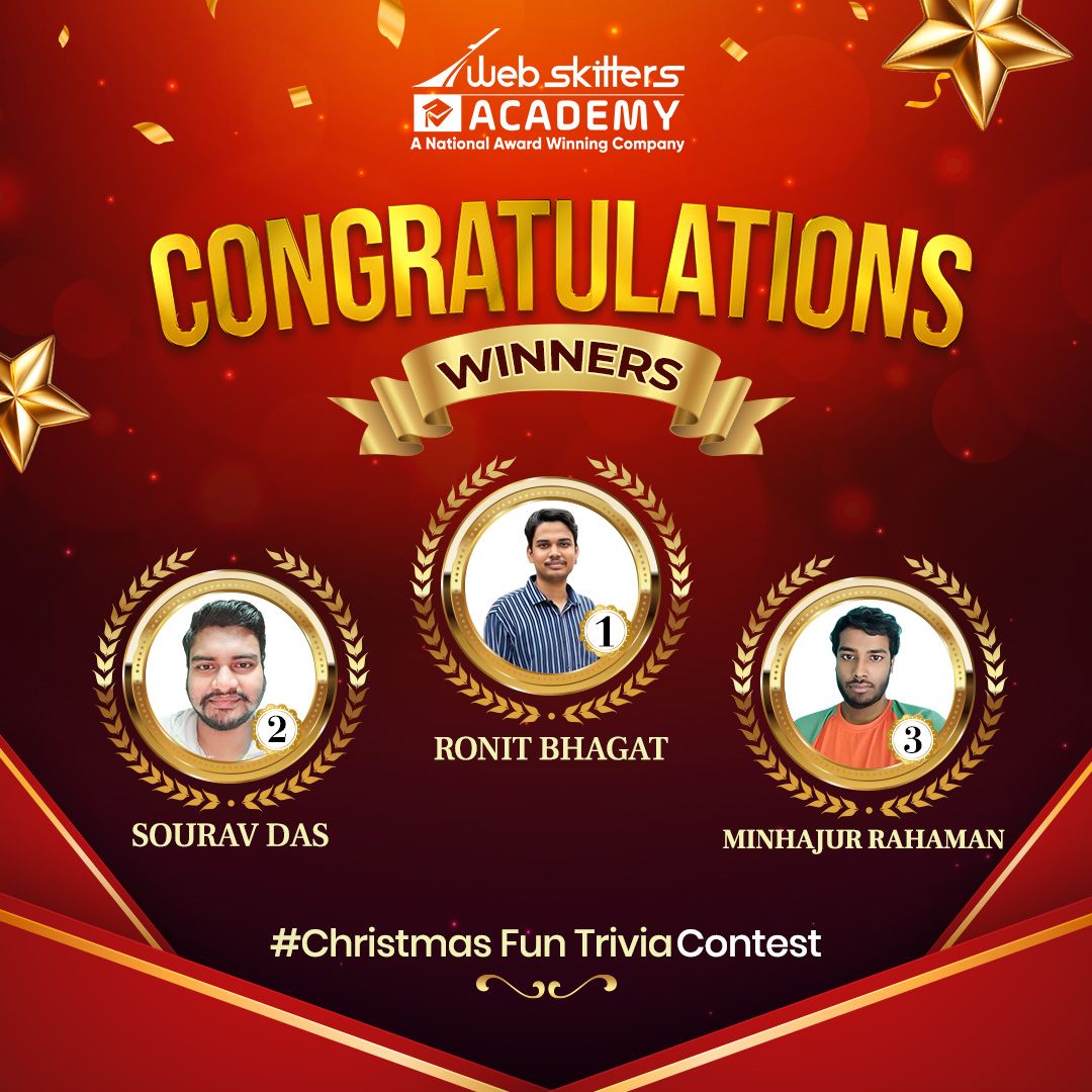 WebSkitters_Edu's tweet image. We’re thrilled to announce the winners of our Codemas Contest and Christmas Fun Trivia! 👏

#codemas #funtrivia #contestwinners #giveaway #amazonvoucher #WebskittersAcademy