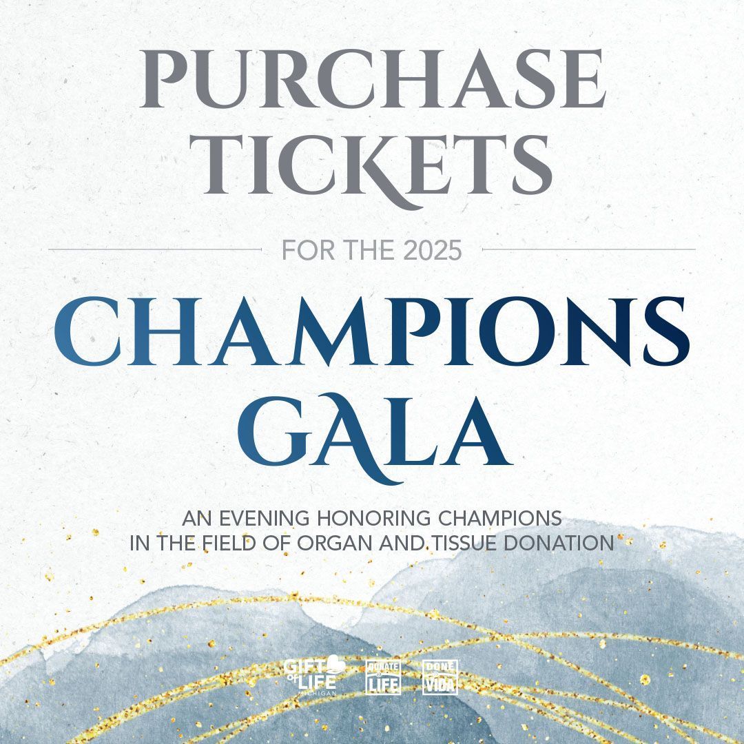 Join us for the 2025 Champions Gala on Friday, May 2, 2025, at The Westin Book Cadillac Detroit.🎟️ Secure your tickets now and join us in celebrating these remarkable honorees at golm.org/gala. #DonateLife