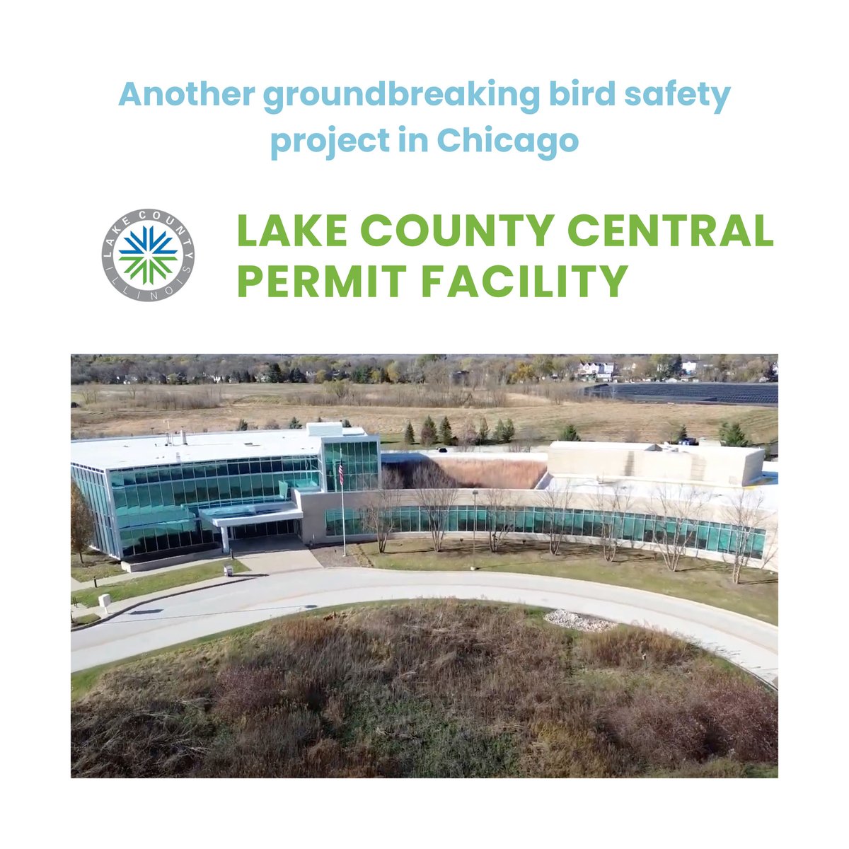 FeatherFriendly's tweet photo. 🐦Another big bird safety news from Chicago! Part of Libertyville’s Lake County Central Permit Facility just got treated with Feather Friendly markers - saving countless bird lives annually!
Ready to join the movement?
#birdsafe #featherfriendly #savebirds https://t.co/2Iykd8BKXd