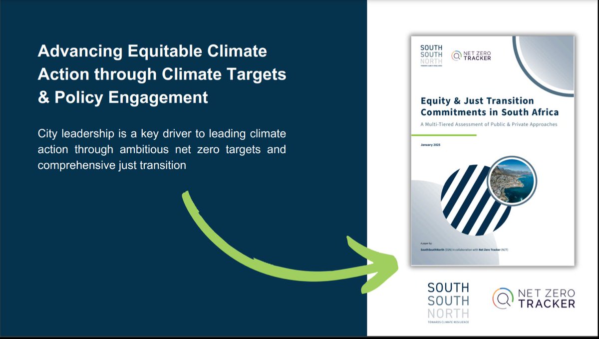 SouthSouthNorth (@southsouthnorth) on Twitter photo SSN and the <a href="/NetZeroTracker/">Net Zero Tracker</a> have produced a report exploring South African climate targets across public and private sectors and offering policymakers tools and insights needed to drive #climateaction for a sustainable future.
Read more here: buff.ly/4jsv0FY SSN and the <a href="/NetZeroTracker/">Net Zero Tracker</a> have produced a report exploring South African climate targets across public and private sectors and offering policymakers tools and insights needed to drive #climateaction for a sustainable future.
Read more here: buff.ly/4jsv0FY