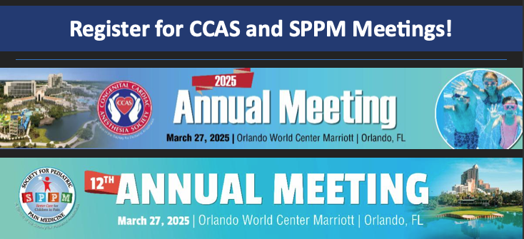 PediAnesthesia's tweet photo. Please register for the SPPM and CCAS Annual Meetings in Orlando, both happening the day before the SPA-AAP Pediatric Anesthesiology 2025 meeting.
SPPM: https://t.co/GQdoAehnlO
CCAS: https://t.co/i2teqddmkm
#PedsAnes24 #CCAS24 #SPPM2024 #PedsAnes #PedsPain #PedsCards https://t.co/UDfugMsNkG