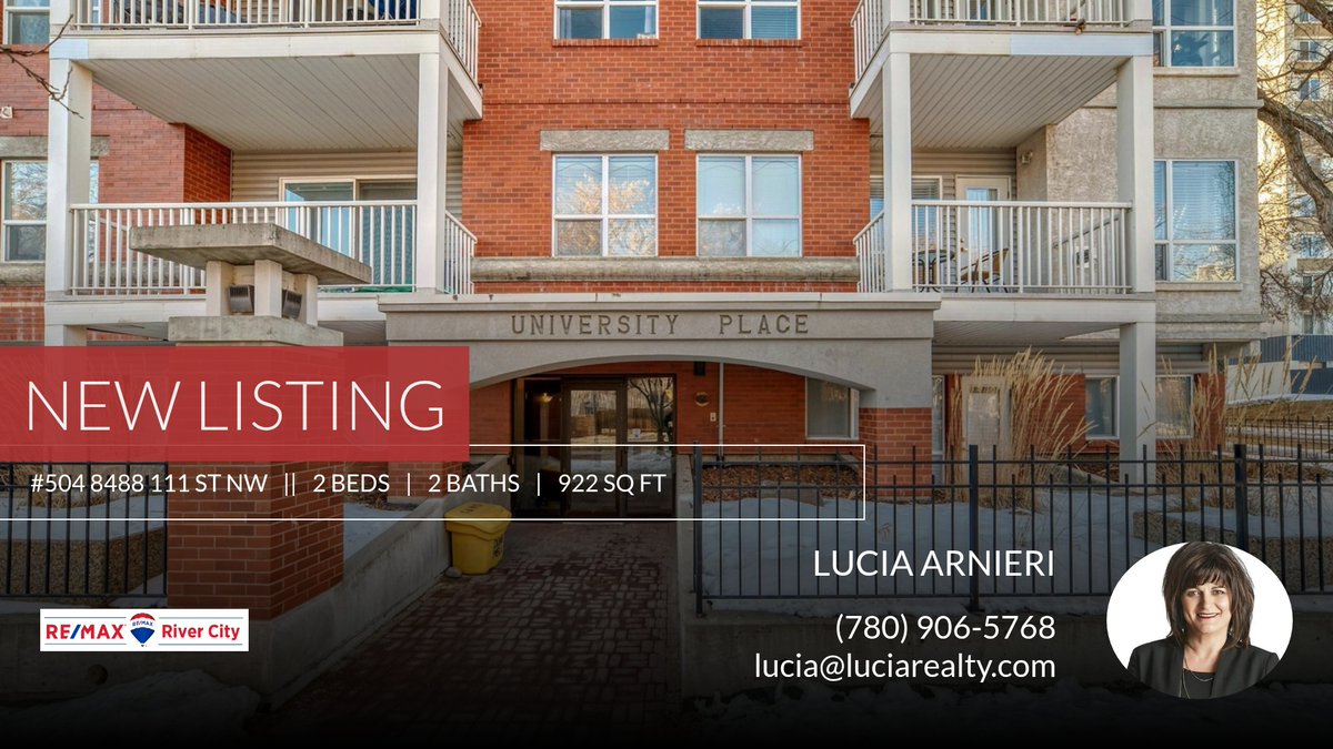 NEW LISTING ! Here's my new listing on the market. Call me anytime if you're interested in viewing this home or  if you have any questions about selling or purchasing  
 Lucia Arnieri
(780) 906-5768!

LUCIA... homeforsale.at/504_8488_111_S…