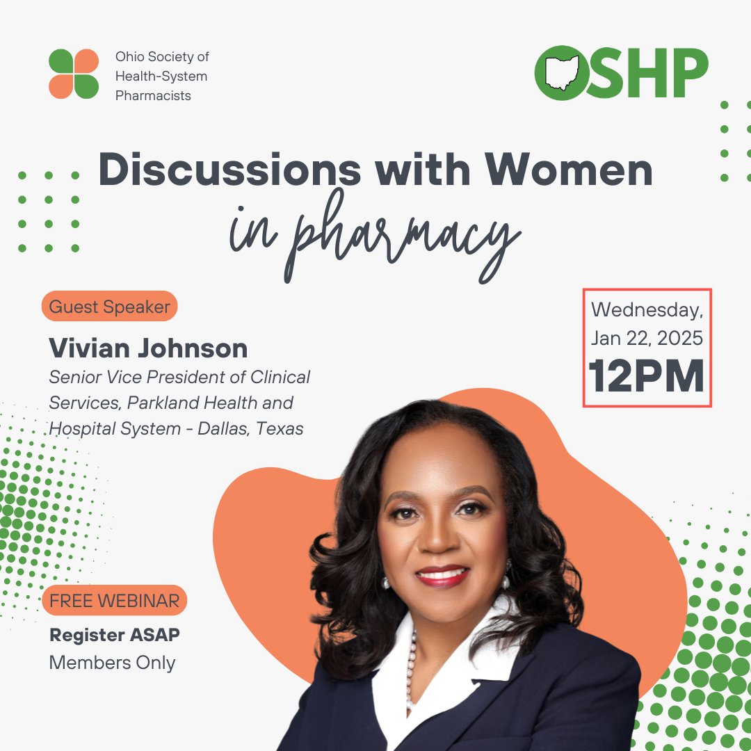 Today is the day! Vivian Johnson will host Women in Pharmacy virtually at 12 pm EST - we hope you will join us!