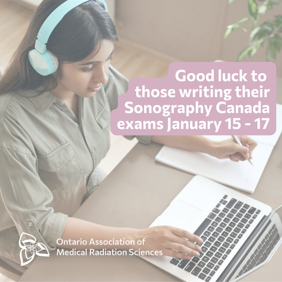 OAMRS1's tweet image. Best of luck to all those taking their Sonography Canada Exams January 15, 16 and 17. We look forward to welcoming you to the profession! #DMSproud