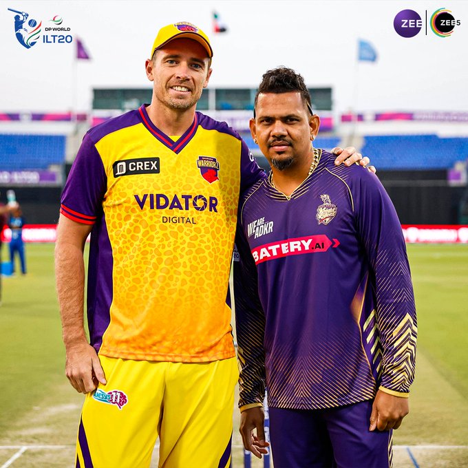 Sharjah Warriorz won the toss and choose to take to the field.  📹 Credits: Twitter/ilt20onzee