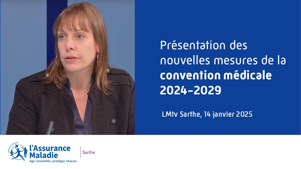 #Presse | La CPAM de la Sarthe était invitée sur le plateau de <a href="/LMtvSarthe/">LMtv Sarthe</a>, ce mardi 14 janvier, pour parler du déploiement des premières mesures tarifaires de la #ConventionMédicale 2024-2029.

📺 À (re)voir 👉youtu.be/twGx1wuweA0?li…