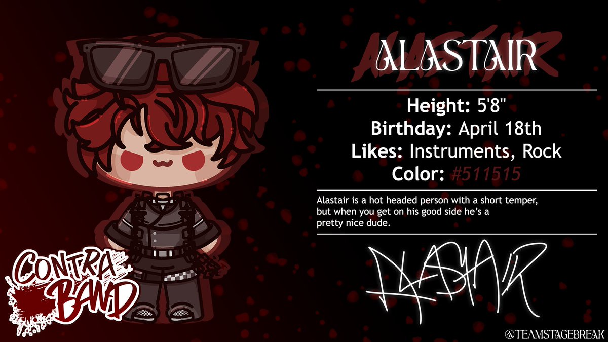 TeamSTAGEBREAK's tweet photo. Introducing.. ALASTAIR! 💥
"Sup! I’m Alastair- huh? Do you have a bone to pick with me? HUH?!" 🎸

#STAGEBREAK #CastingCall #CastingCallClub https://t.co/uKvliBussO