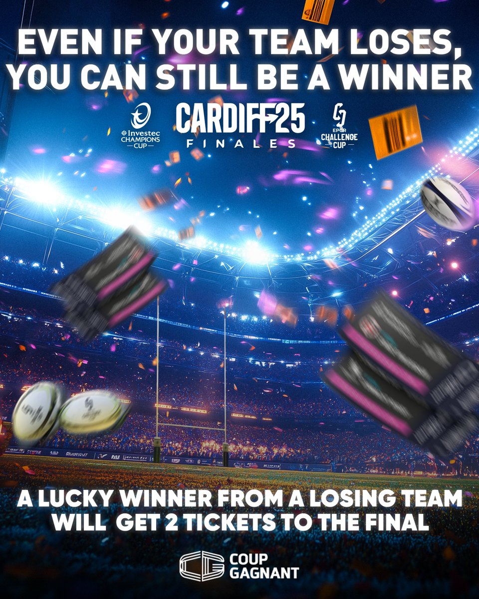 When one door closes, another opens! 🏉

You buy your team’s ticket with high hopes, but the match doesn’t go their way. Disappointment? Not so fast!

💡 Here’s your silver lining: even if your team loses, you still have a shot at the ultimate rugby experience.

A special raffle