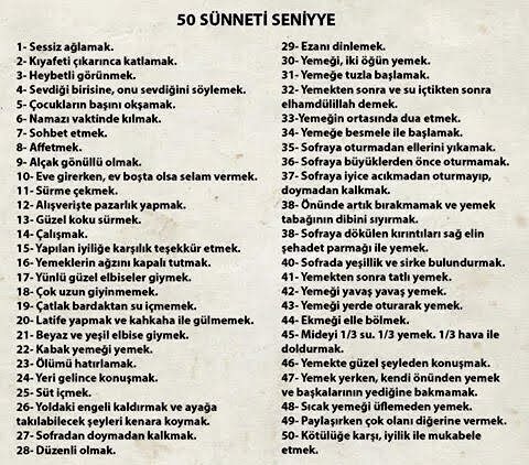 “Kim benim bir sünnetimi yayar ise Allah onun yüzünü nurlandırsın.”

Hz. Muhammed