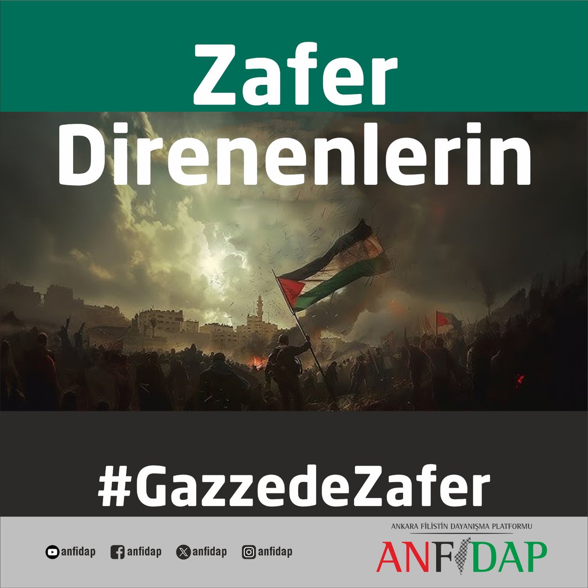 anfidap's tweet photo. Gazze Direnişini Selamlıyoruz..

Filistin halkının haklı mücadelesine destek olmak için bir aradayız. 

Bir paylaşım, zalime karşı bir duruş ve mazlumun yanında bir nefes olsun!
Zafer Direnenlerindir!
#GazzedeZafer https://t.co/ccxGHwbvFy