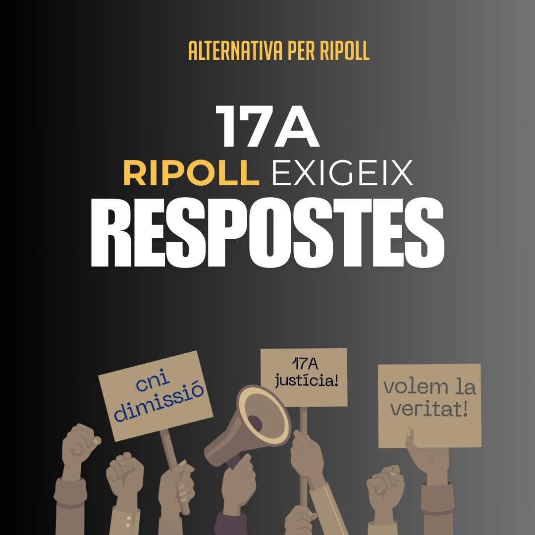 🟠 Les negligències del CNI amb l’ex-imam de Ripoll són escandaloses. Per què no es va actuar per evitar el 17-A? Exigim transparència, responsabilitats i tota la veritat sobre els fets. Al pròxim ple presentarem una moció perquè Ripoll exigeix respostes. #17A #Justícia #Ripoll