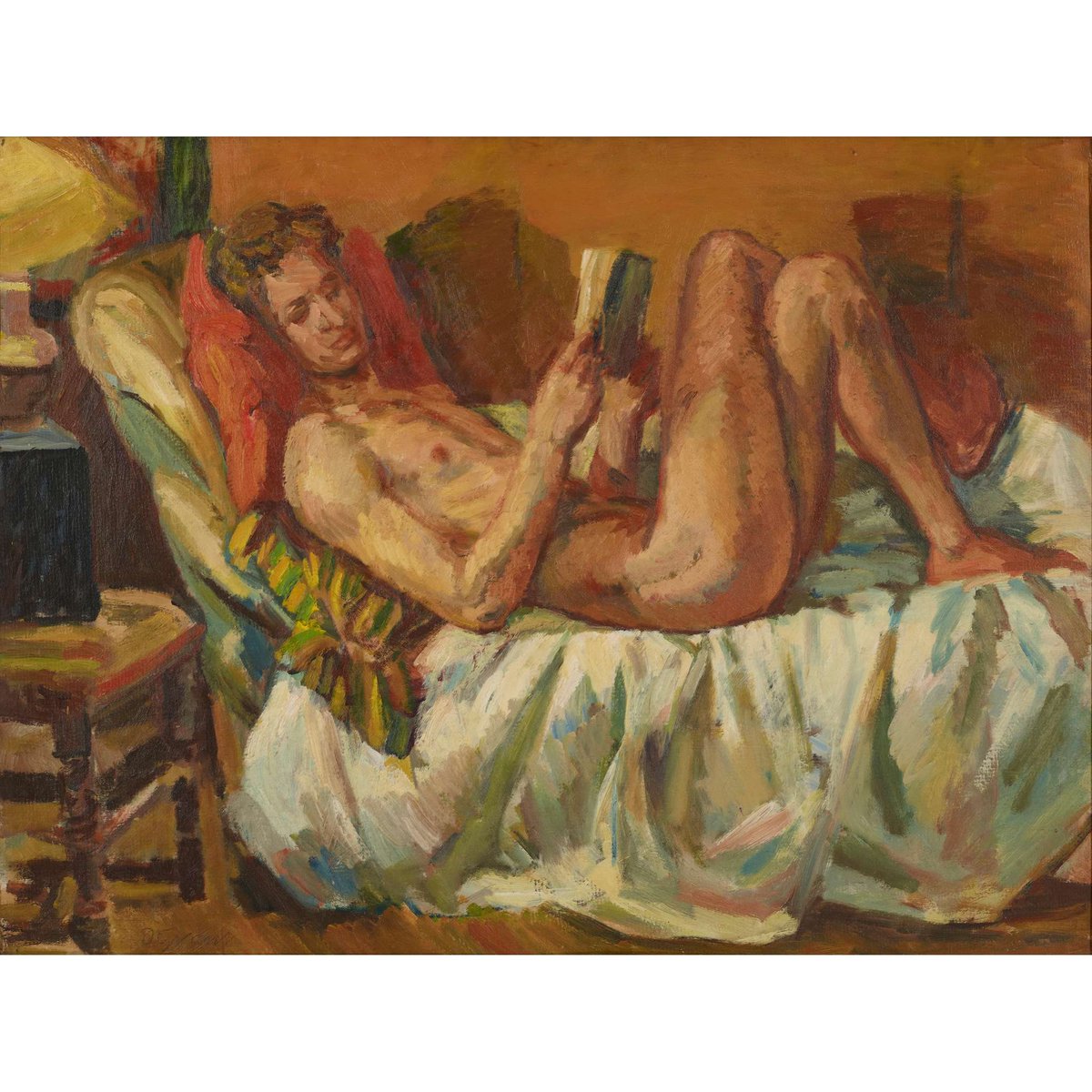 #AuctionUpdate Two beautifully composed works by Duncan Grant drew in bids from across platforms to realise £35,200 &amp;  £28,950, respectively. 

Still Life with Flowers: lyonandturnbull.com/auctions/berna…
Paul Roche Reading:
lyonandturnbull.com/auctions/berna…