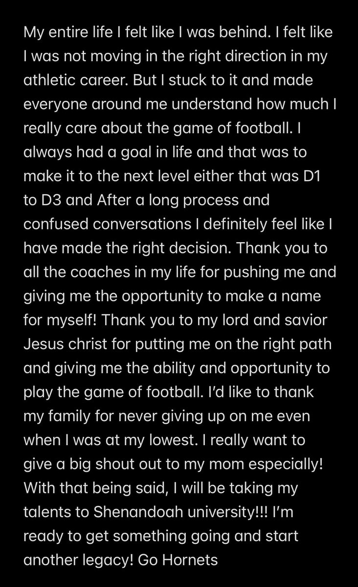 Bishop Heard-Samuels (@samuels_heard) on Twitter photo On to the next chapter let’s gooooooo! Go Hornets!!!! AGTG! <a href="/Br0ckMcCullough/">Brock McCullough</a> <a href="/yoder847/">Coach Yoder</a> <a href="/56ways/">KalvinOliver</a> <a href="/SUhornetsFB/">Shenandoah Football</a> On to the next chapter let’s gooooooo! Go Hornets!!!! AGTG! <a href="/Br0ckMcCullough/">Brock McCullough</a> <a href="/yoder847/">Coach Yoder</a> <a href="/56ways/">KalvinOliver</a> <a href="/SUhornetsFB/">Shenandoah Football</a>