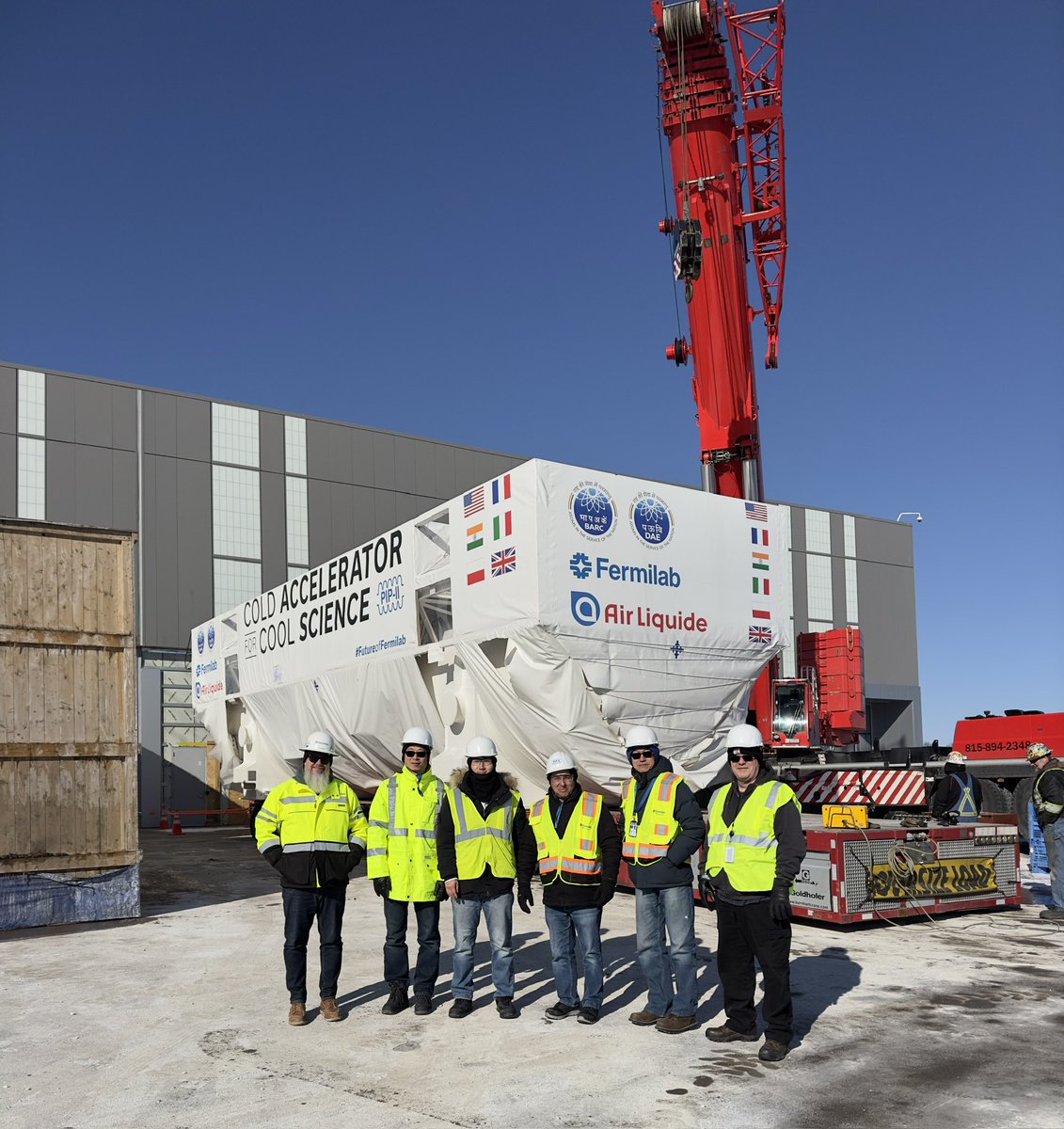 Fermilab's tweet image. Congratulations to the PIP-II team for a successful move! 👏