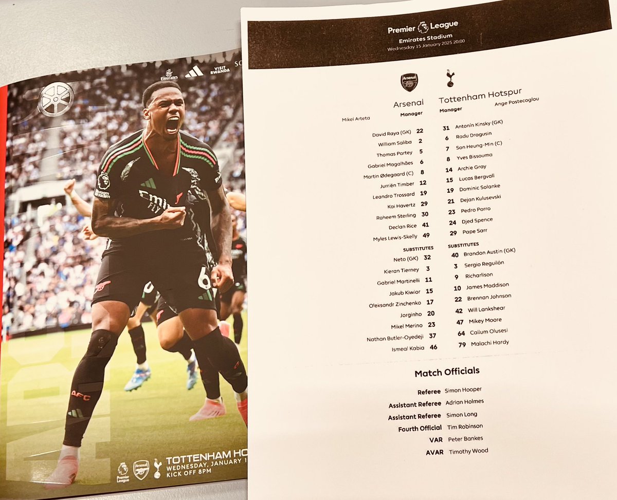 briancjeeves's tweet photo. NLDโฆ
Thereโs a bit of pressure on Mikel Arteta and Ange Postecoglou right now, but with expectation perhaps higher amongst the Gunners support, itโs a derby the Spaniard canโt afford to lose.
Always a pleasure to cover the North London Derby #ARSvTOT #YellowSport โฝ๏ธ๐ฐ https://t.co/nIQc6Qd1Jz