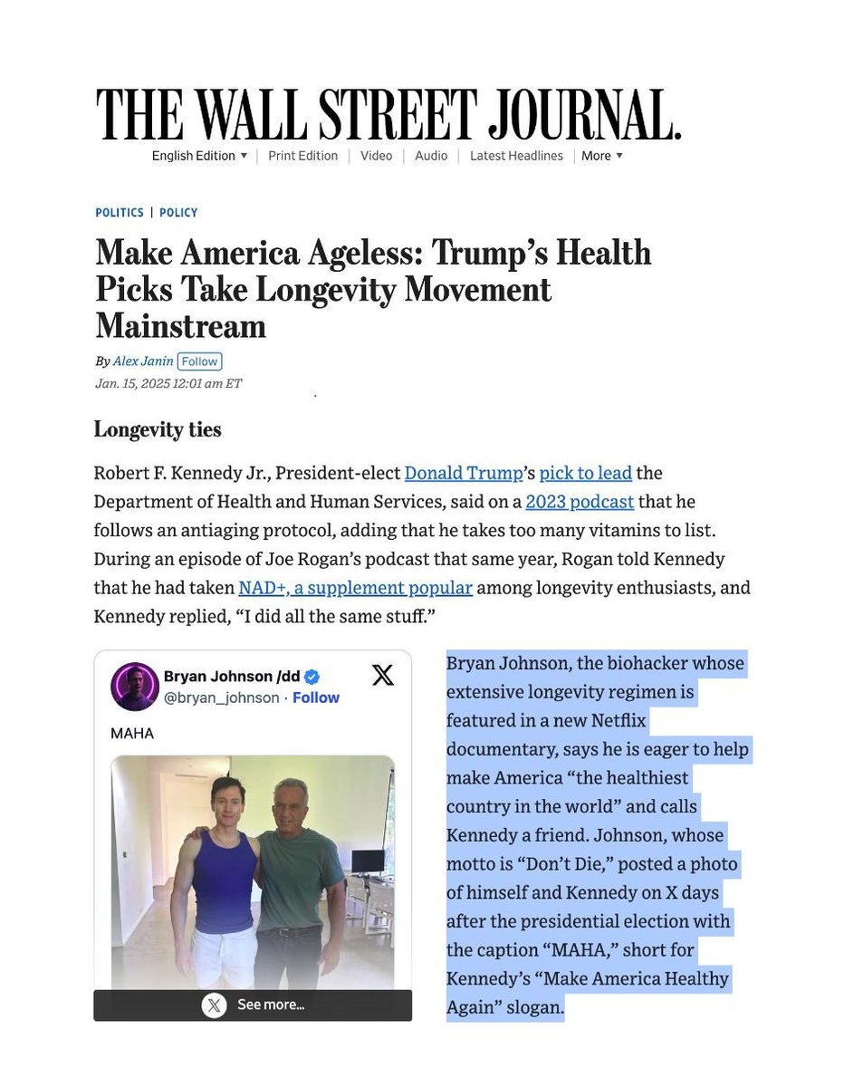 Bryan Johnson tweet media