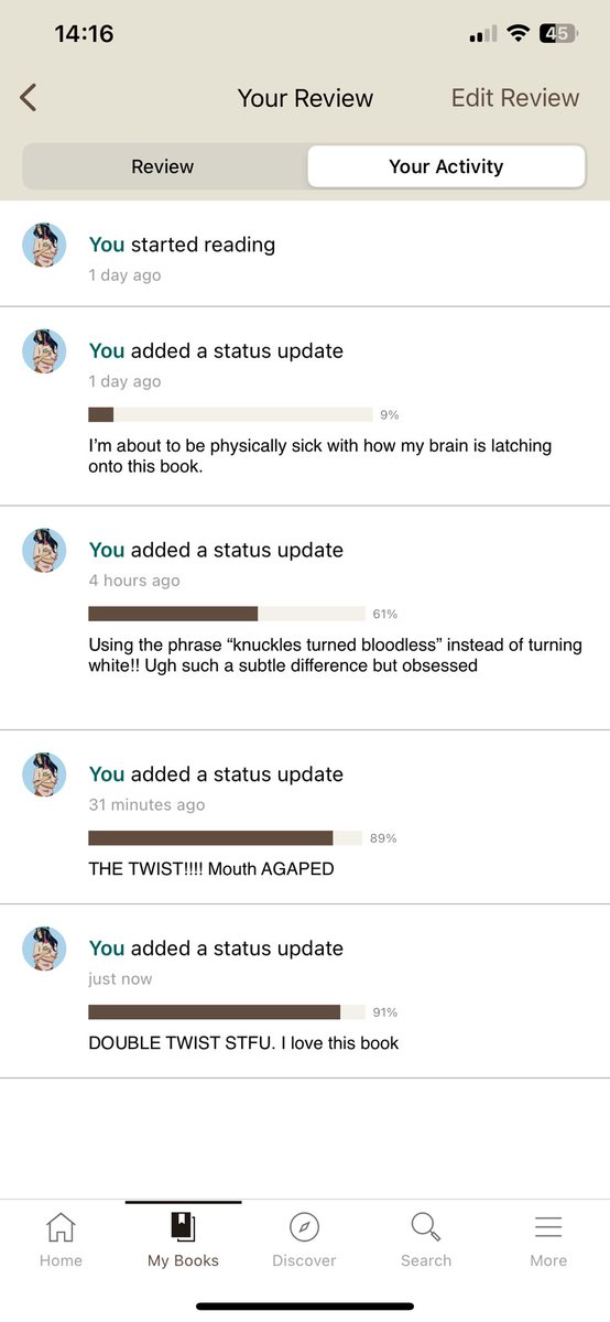 KristinePool's tweet image. 15 days into the year and we already have a contender for favorite book 👏🏼👏🏼👏🏼👏🏼