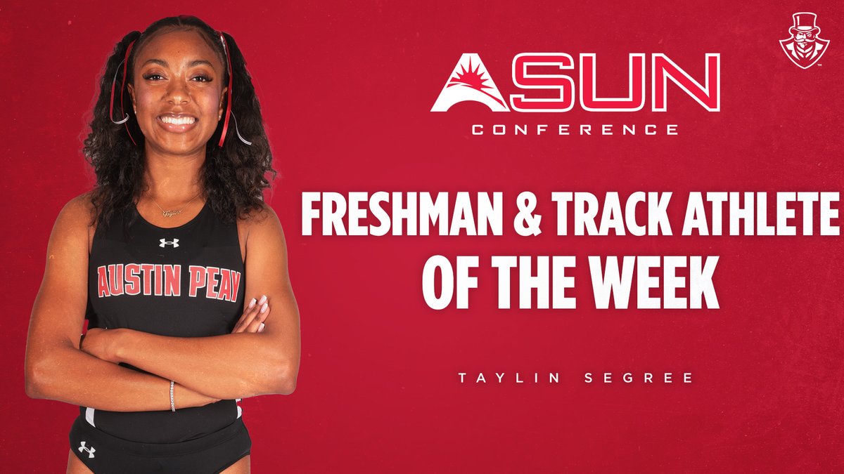 GovsXCTF's tweet photo. ASUN Track Athlete and Freshman of the Week: 𝙏𝙖𝙮𝙡𝙞𝙣 𝙎𝙚𝙜𝙧𝙚𝙚‼️🎩

📰 | https://t.co/TyorBQGSJa

#APTF | #LetsGoPeay https://t.co/bmoQOdoDrn