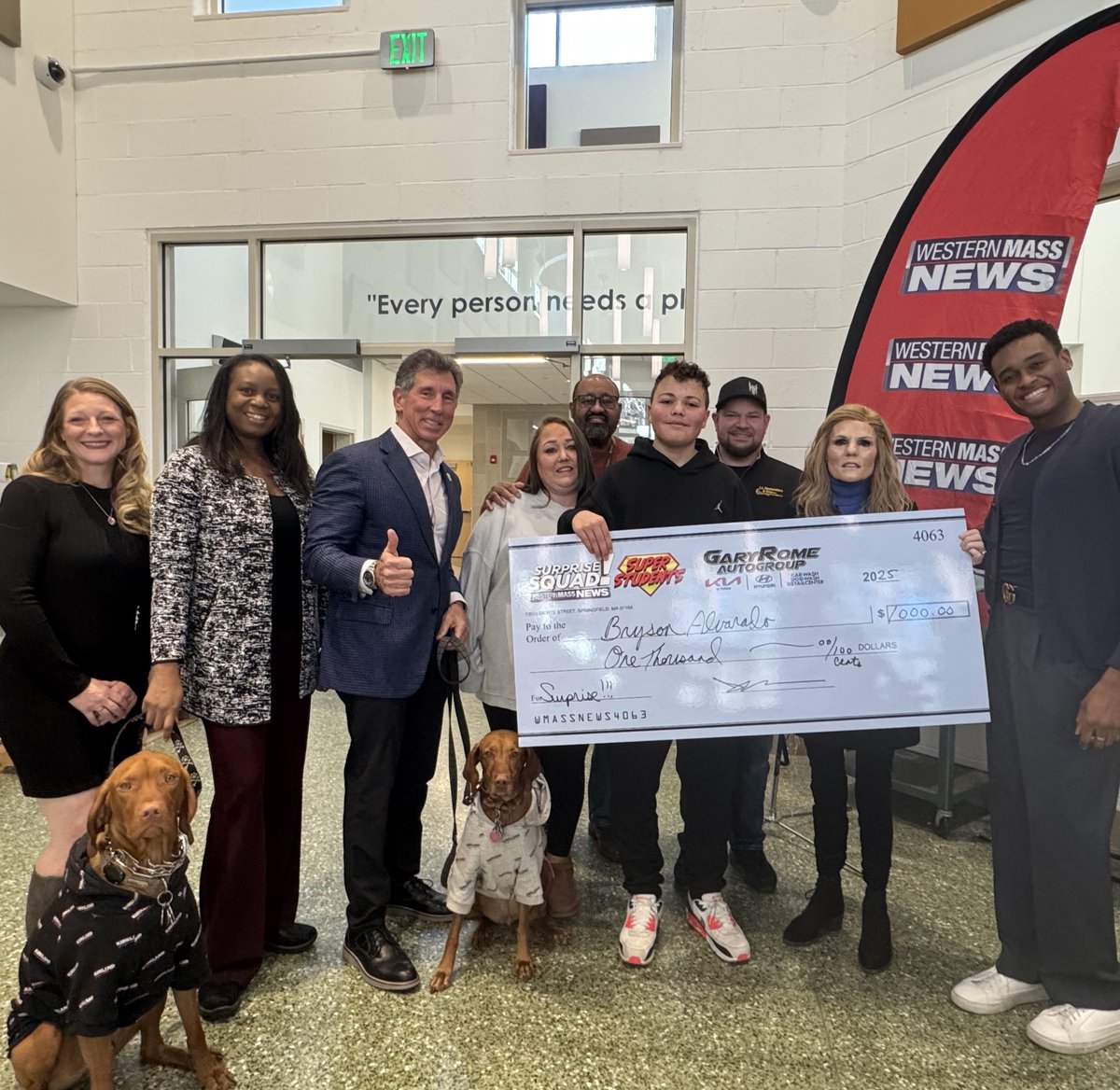 garyromekia's tweet photo. The Gary Rome Auto Group, along with @WMassNews, kicked off the Super Student segment! Each month, a deserving student will be presented with a $1,000 scholarship. Bryson Alvarado, an 8th grader at Mountain View School in Easthampton was the first to be recognized.

#superstudent https://t.co/7Fp2A5bNXG