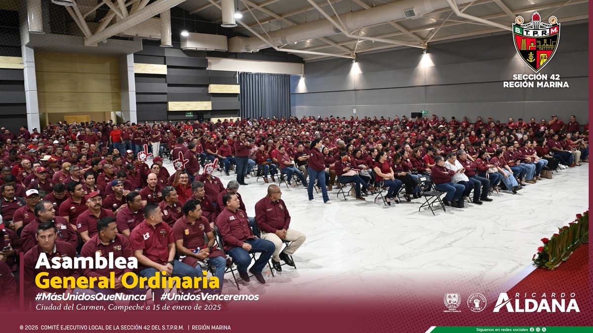 Seccion42_STPRM's tweet photo. Asamblea General Ordinaria  |  Sección 42
#MasUnidosQueNunca
#SomosSTPRM
#UnidosVenceremos
@lgps03101
@MarcoAzuara1 https://t.co/l3s27VskC6