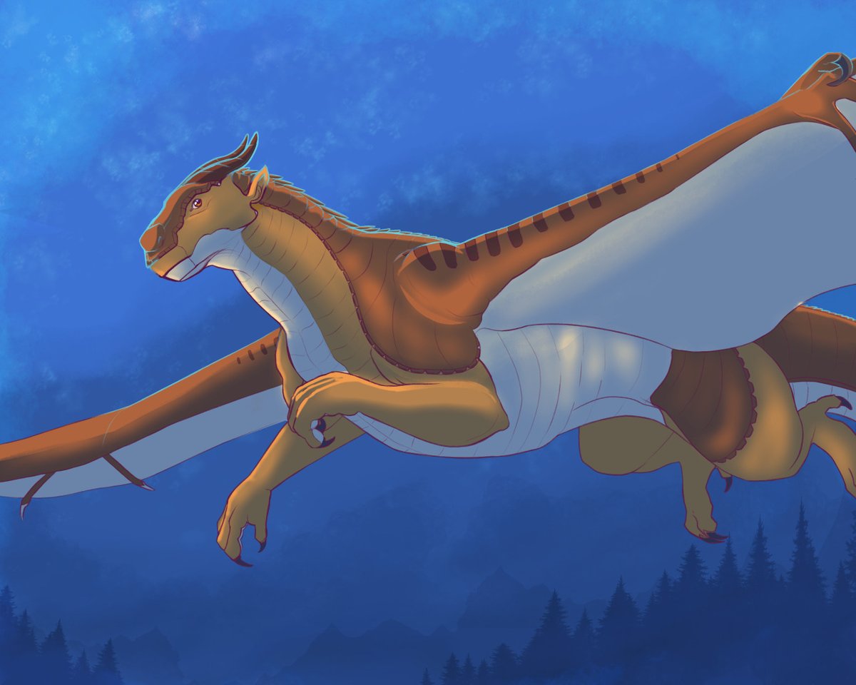 _GoldenSaga_'s tweet photo. #WingsofFire #mudwing #claywof #dragons 
He felt like he could fly up and up forever and ever, all the way to the moons. https://t.co/pAu0SX9ZGs