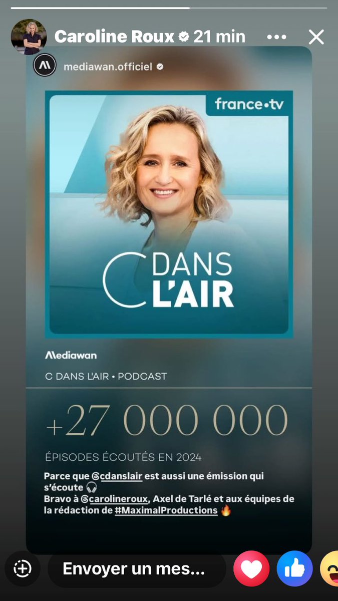 Fabarol's tweet photo. Des chiffres stratosphériques !!! 27 M d’épisodes de @Cdanslair écoutés sur ttes les plateformes en 2024 !!! C’est en même tps impressionnant et pas étonnant !!! Énorme 👏🏻👏🏻👏🏻 @Caroline_Roux @AxeldeTarle @sylvain_thierry @MediawanFr https://t.co/h0XRYCiqrD