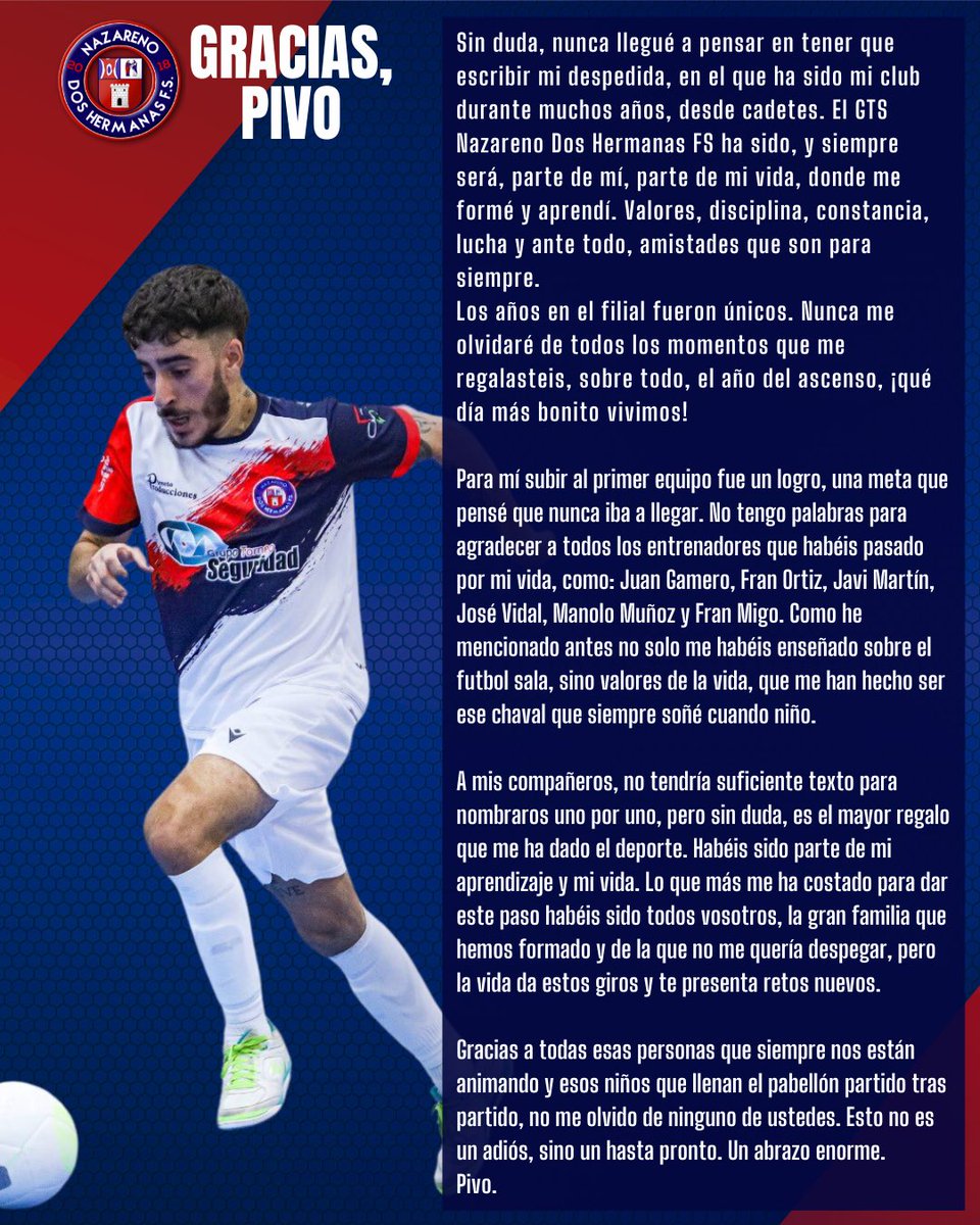 NazarenoDHFS's tweet photo. ❤️💙 Uno de los nuestros, siempre ♾️

✍️ Nazarenos, nuestro @joaquinrojas_10 tiene un mensaje para todos vosotros

#GraciasPivo https://t.co/1ZHnpFJOux