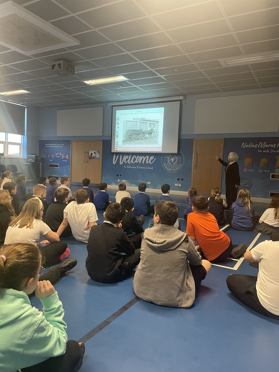 Today Phil from the Greenhill Historical society spoke to the Primary 5, 6 and 7s all about the history of canals in Bonnybridge. Amazing historical photographs and we learned so much about our local area. <a href="/RightsPs/">Mrs McFarlane&Antonine PS Rights Respecting School</a> <a href="/MrsDowdsAntoPS/">Mrs Dowds Antonine PS</a> <a href="/Anto_P5/">Miss Stevenson and Primary 5</a>
