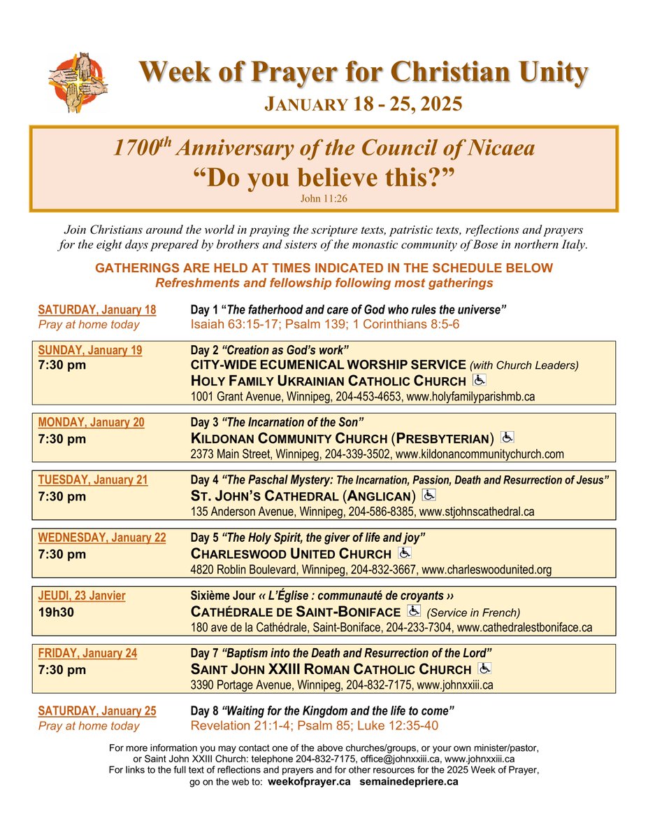 epiphanywpg's tweet photo. The Week of Prayer for Christian Unity will begin with a city-wide ecumenical service on Sunday, January 19 at Holy Family Ukrainian Catholic Church at 7:30 pm. https://t.co/ZGzJjrgP5c