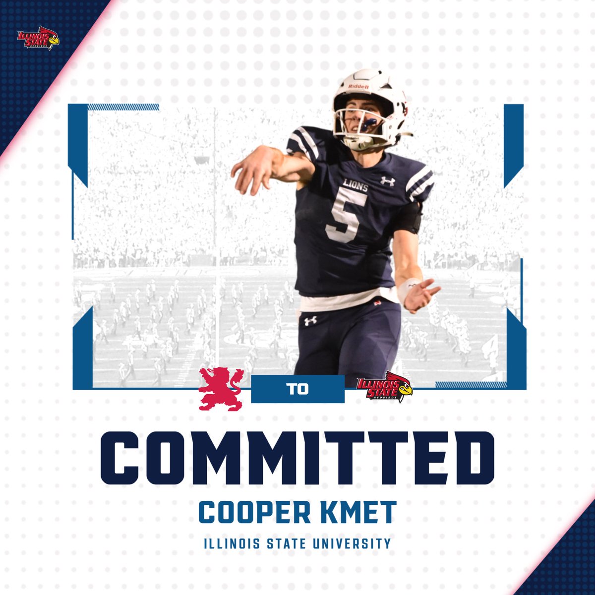 Saint Viator Football (@viatorfball) on Twitter photo Congrats to Quarterback Cooper Kmet on committing to play football for <a href="/RedbirdFB/">Illinois State Football</a> #LionsStrong Congrats to Quarterback Cooper Kmet on committing to play football for <a href="/RedbirdFB/">Illinois State Football</a> #LionsStrong