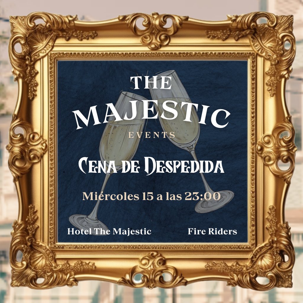 omnia_1900's tweet photo. 🍸Hoy celebramos una cena y brindis de despedida en el gran Hotel The Majestic.

🕐 23:00 Horas

🥂¡Te esperamos! https://t.co/Hg5ZlIVtLE