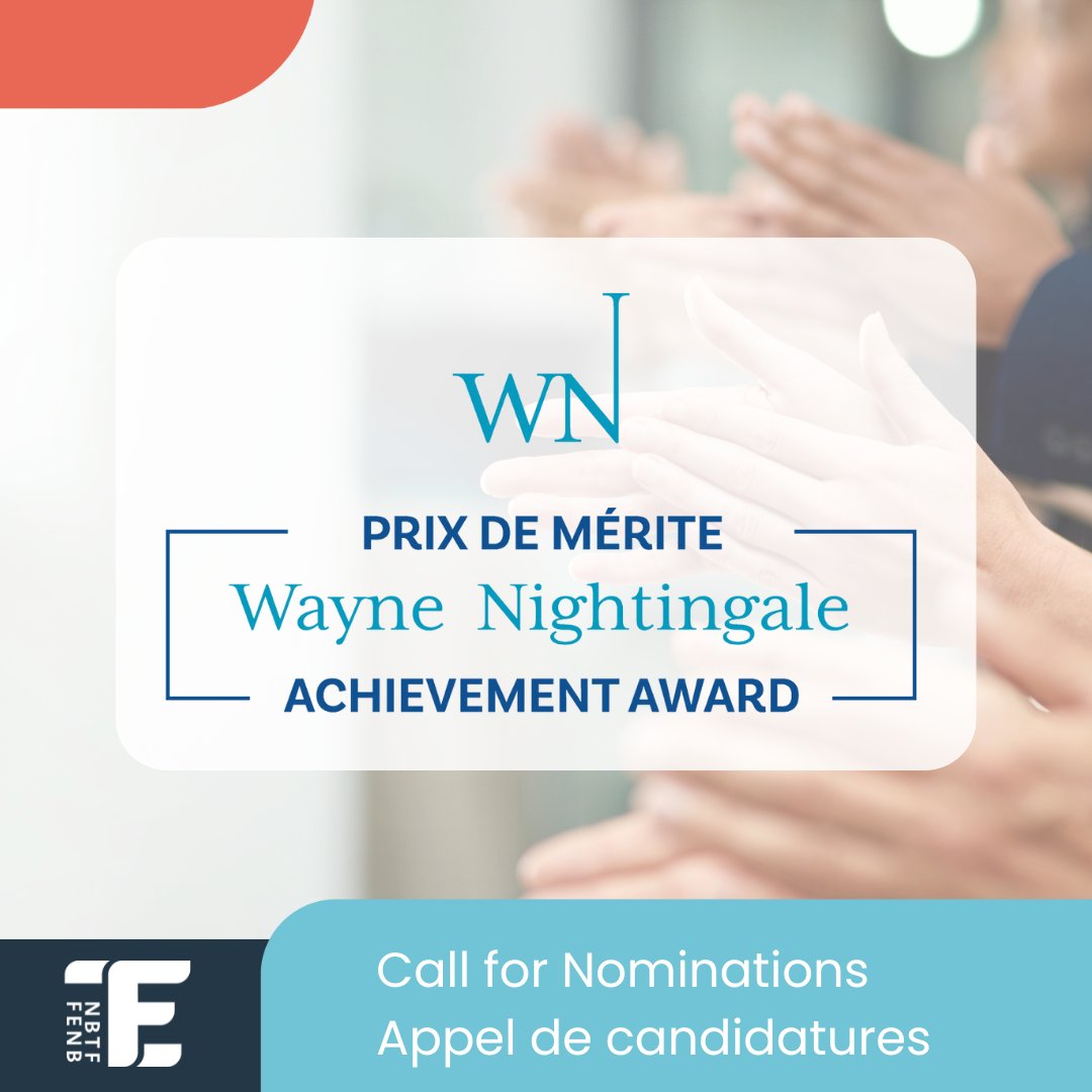 Active members, NBTF Staff Officers, and governing body/committee members – YOU can nominate someone!
👉nbtffenb.ca/wayne-nighting…
Membres actifs, cadres de la FENB et membres de la direction/comité – VOUS pouvez proposer quelqu’un!
👉 nbtffenb.ca/fr/prix-de-mer…