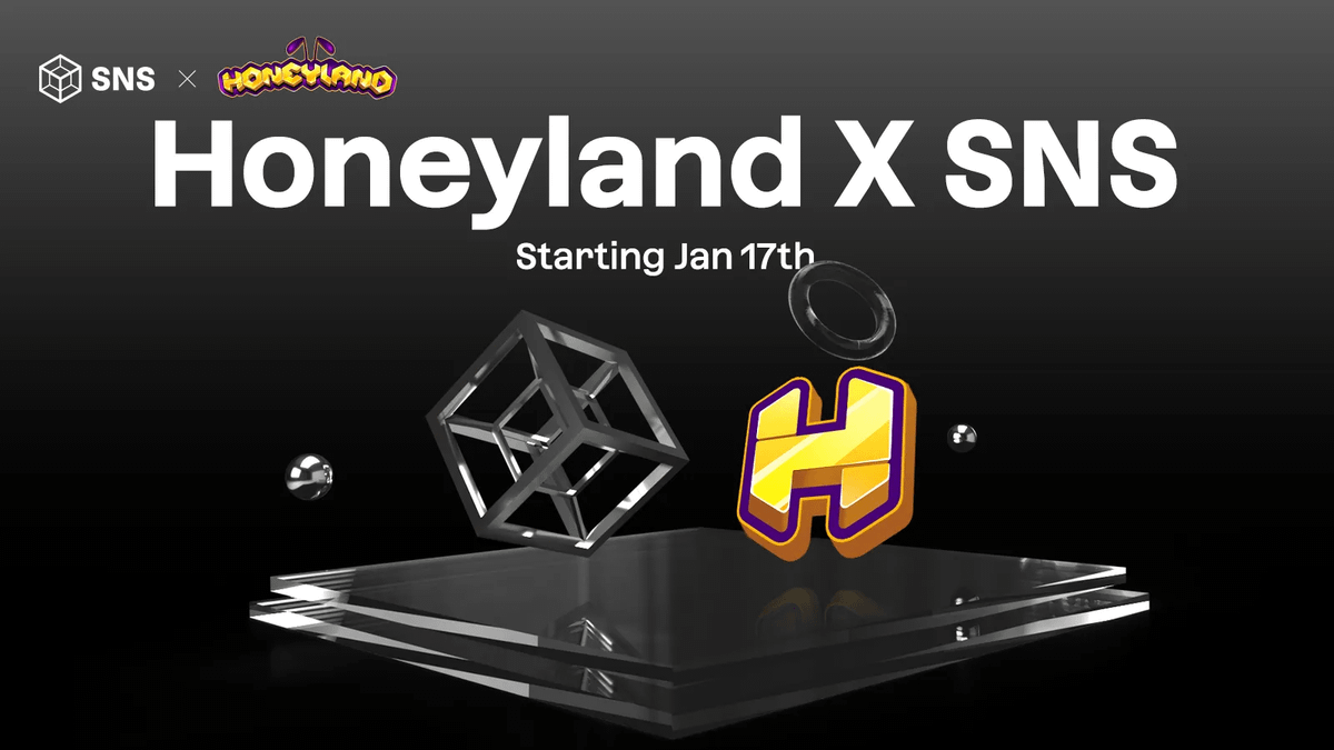 Gaming x SNS? Match made in heaven. <a href="/PlayHoneyland/">Honeyland 🐝</a> &amp; we are partnering for a second time to make your in-game experience a banger.

35 wolves ~ 22K .sol value in prize money up for grabs for all Honeyland players. Get the campaign details in tomorrow's AMA!

Starting Jan 17th 😘