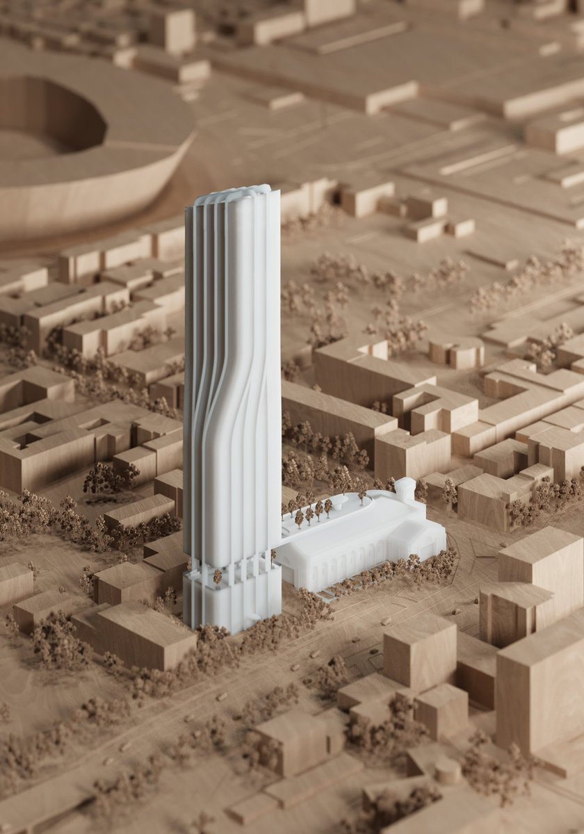 parametricarch's tweet photo. 1/3
🧵Cinema City Tower, designed by @Stipfold in 2024, integrates historical rehabilitation with contemporary design on a compact 700 m² site in Tbilisi. Its vertical orientation and dynamic east-west axis enhance the skyline, while a façade of white fiber concrete and metal framework ensures durability and visual impact.