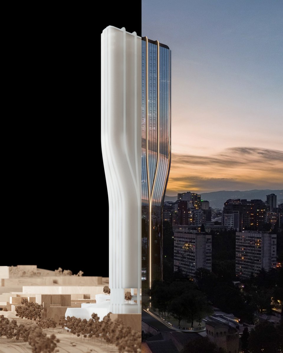 parametricarch's tweet photo. 1/3
🧵Cinema City Tower, designed by @Stipfold in 2024, integrates historical rehabilitation with contemporary design on a compact 700 m² site in Tbilisi. Its vertical orientation and dynamic east-west axis enhance the skyline, while a façade of white fiber concrete and metal framework ensures durability and visual impact.