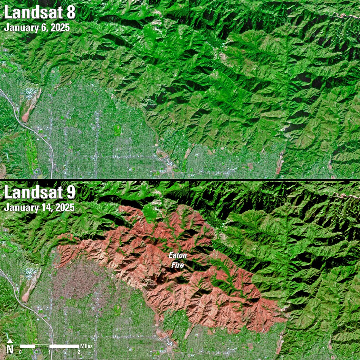 Exceptionally dry conditions, coupled with strong Santa Ana winds, have fueled the #GreaterLosAngeles fires. The largest blaze, the #PalisadesFire, has burned nearly 24,000 acres, and the #EatonFire has burned more than 14,000 acres. Learn more here: ow.ly/QrCT50UH73A
